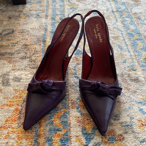 kate spade Shoes - Kate Spade calf leather Glacial Slingback pump in Grape Purple